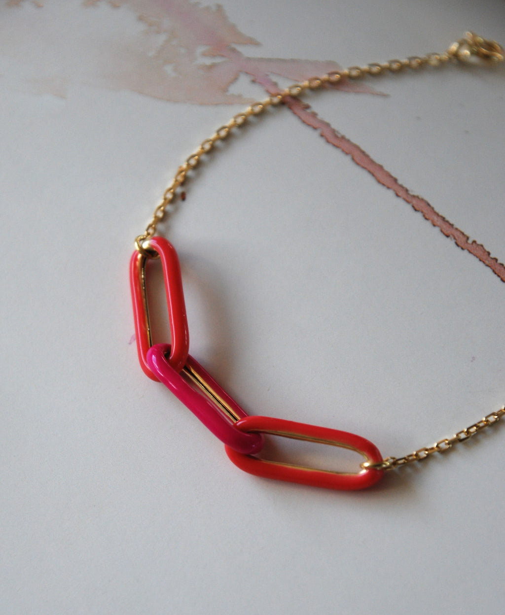 Bracciale paper clip smalto
