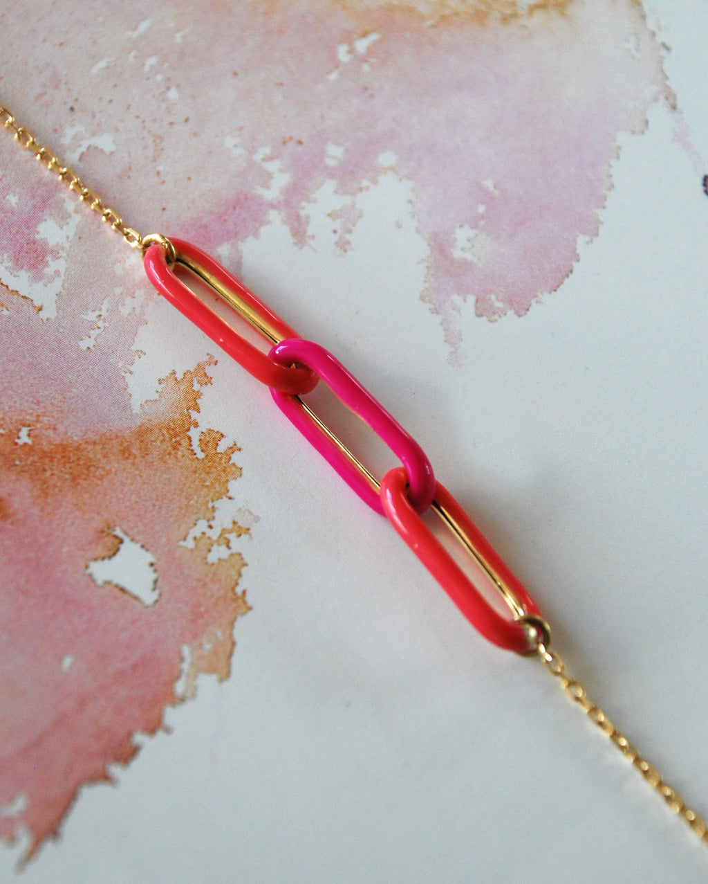 Bracciale paper clip — smalto foto 2
