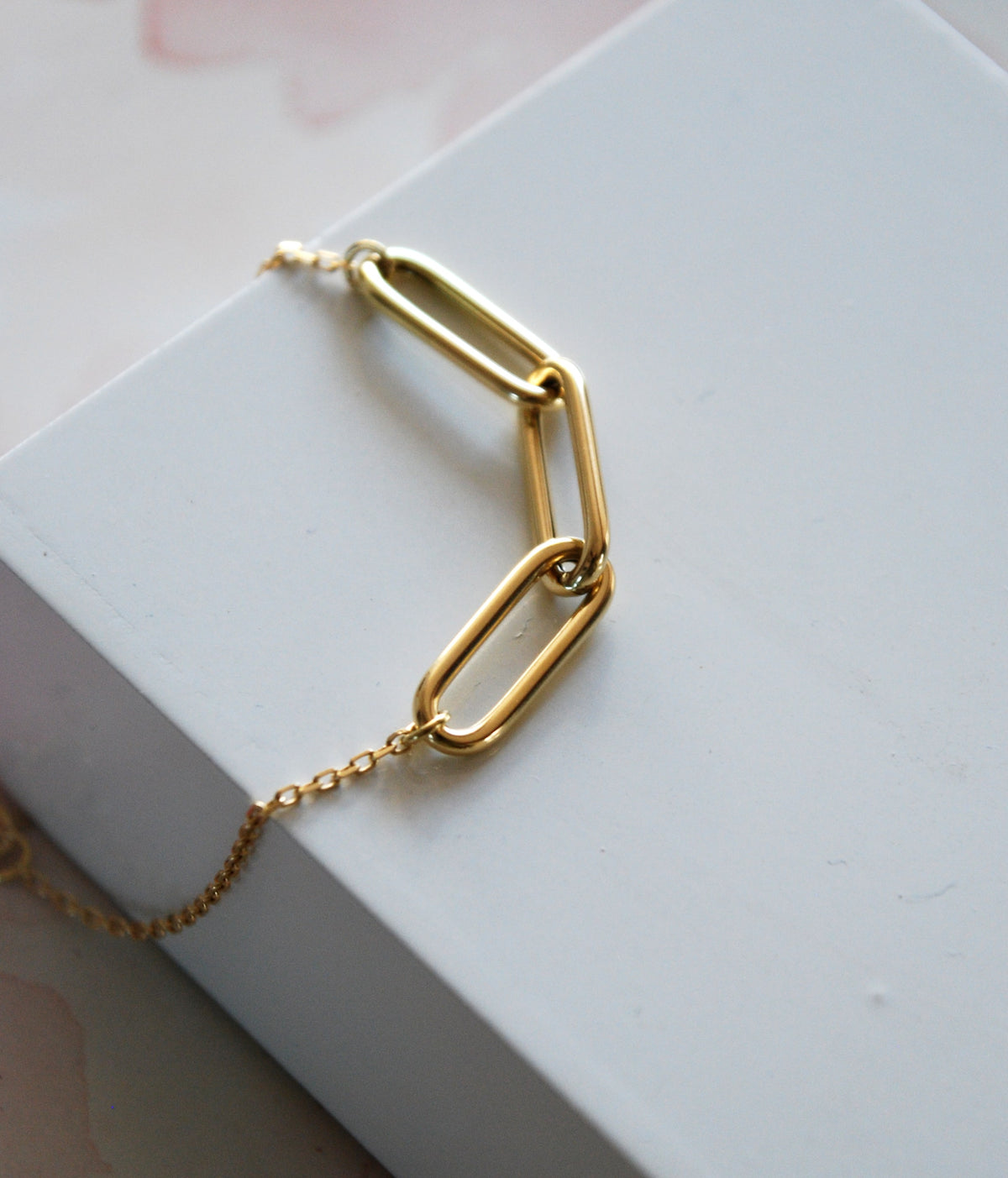 Bracciale paper clip oro