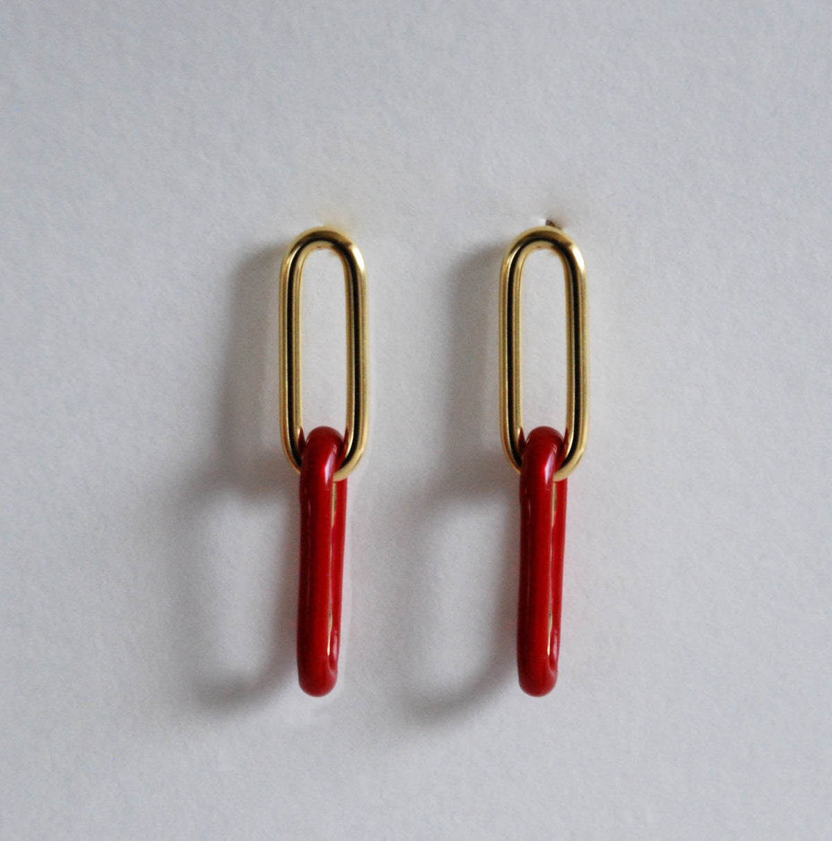 Orecchini paper clip smalto foto 3